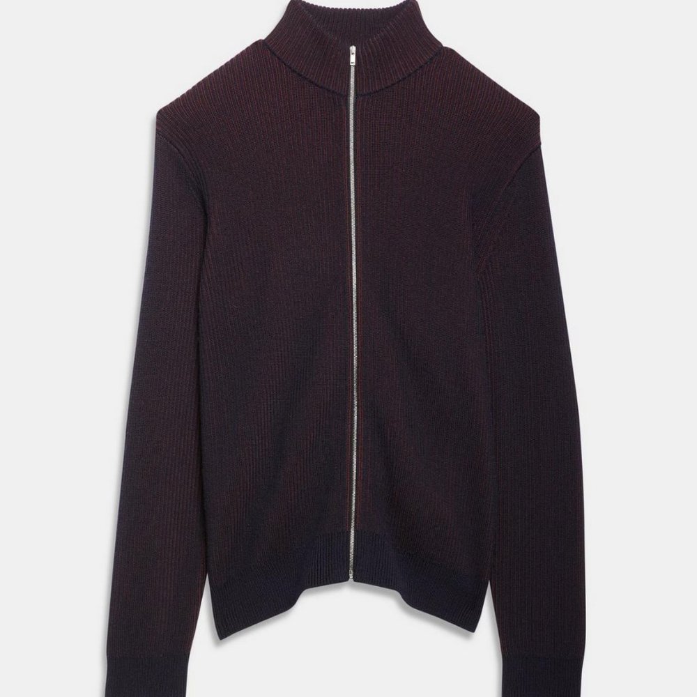 NWT Theory Mock Neck Zip Sweater in Merino Wool - Picture 8 of 10